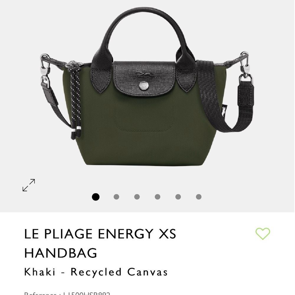 Longchamp Le Pilage Energy XS Handbag - Khaki / Olive Green and Black